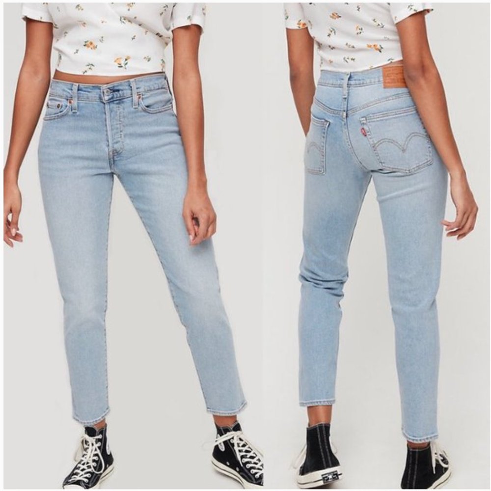 Levi's Wedgie Fit Straight High Waisted Blue Jeans